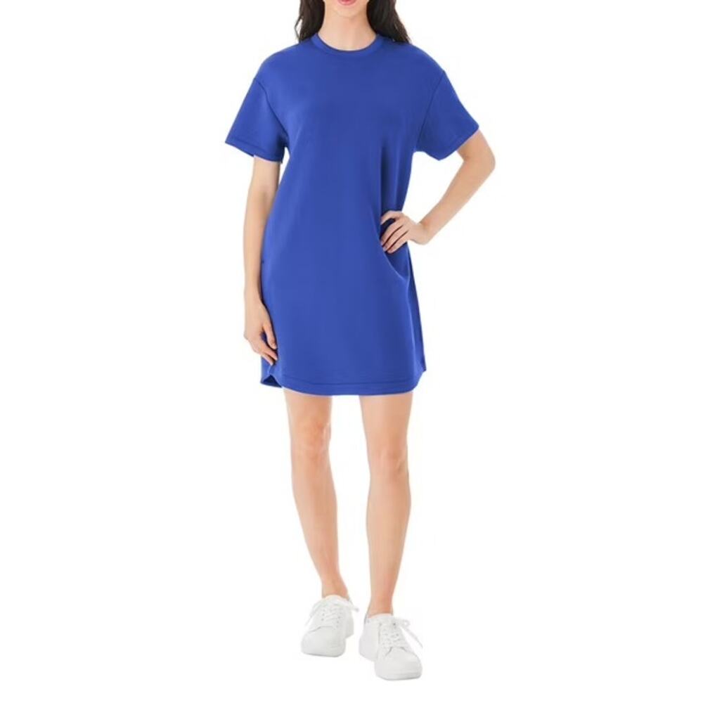Member's Mark Women's Short Sleeve Sandwash Dress (Blue, S)